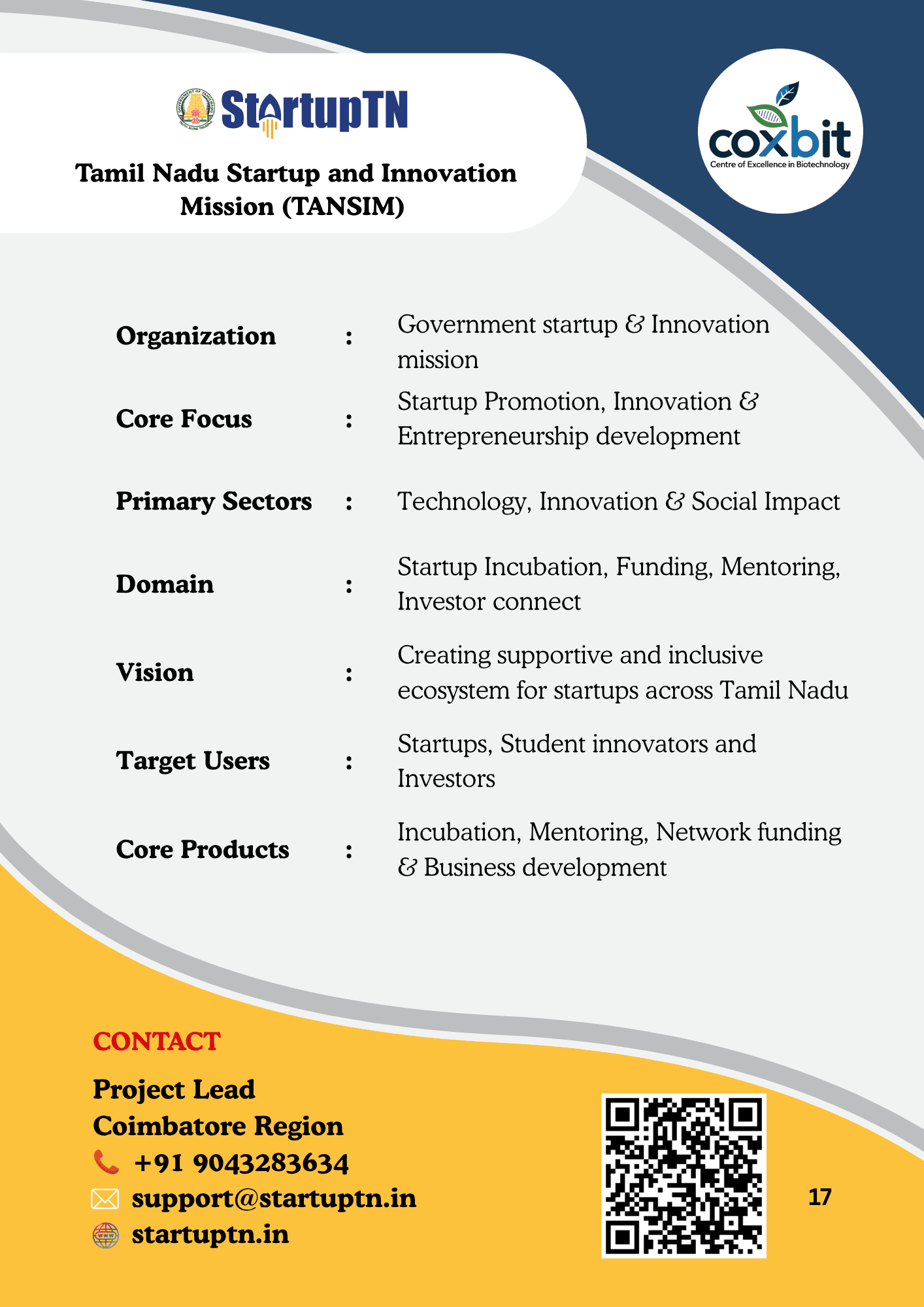 M/s. Tamil Nadu Startup and Innovation Mission