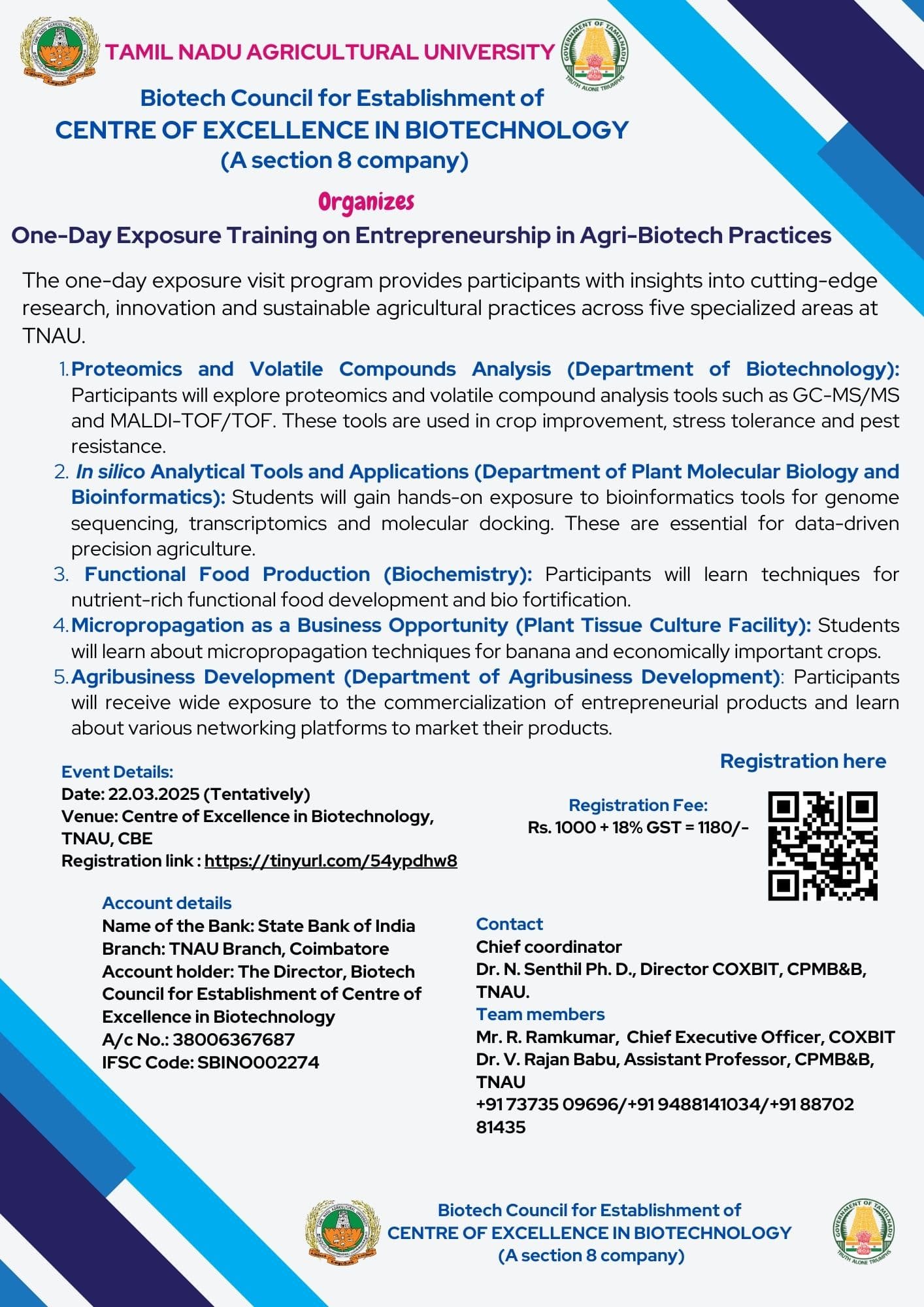 One-Day Exposure Visit Training on Entrepreneurship in Agri-Biotech Practices