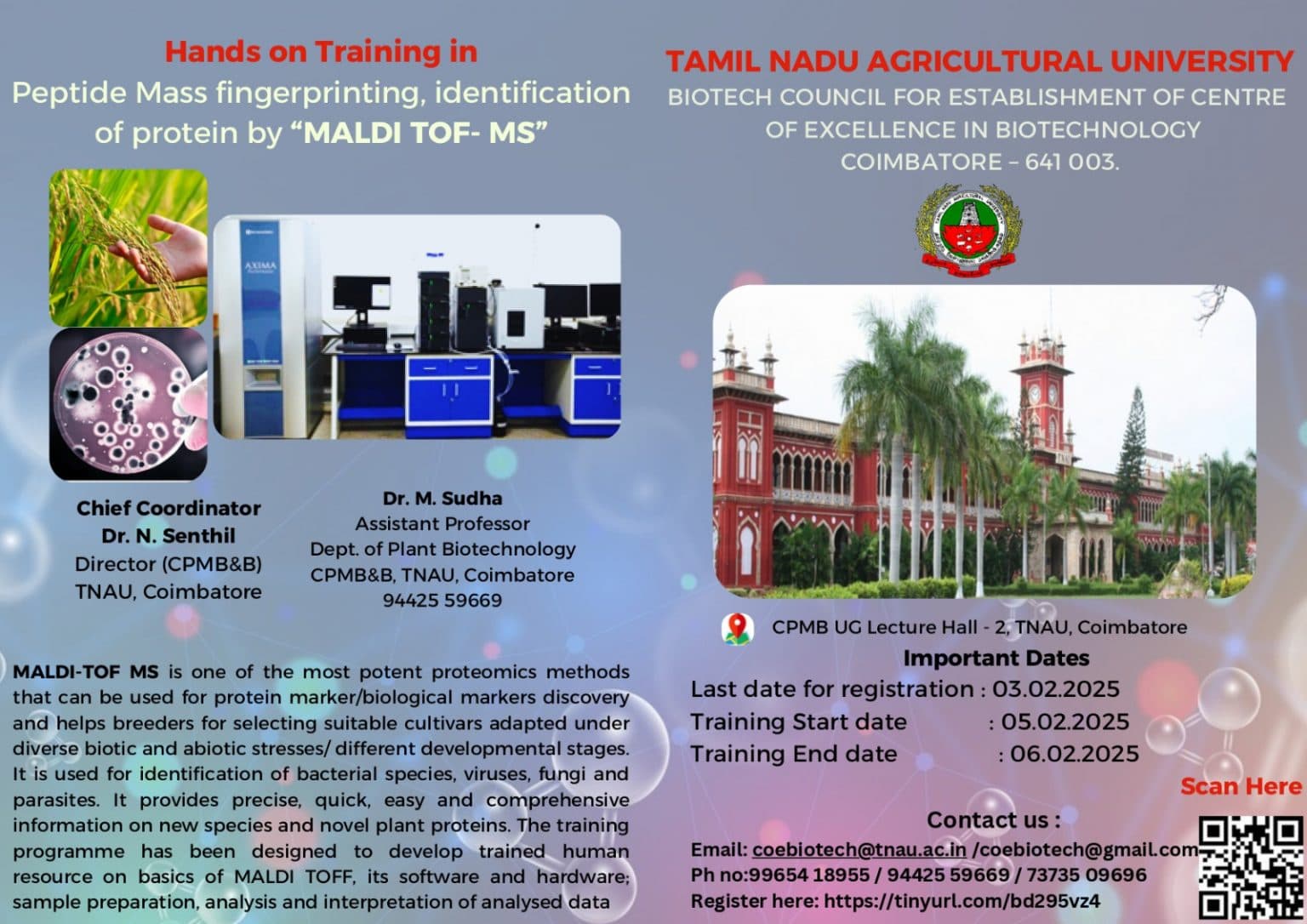Hands-on Training on Peptide Mass Fingerprinting & Protein Identification by MALDI-TOF-MS